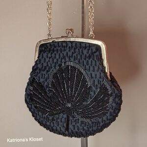 Vintage Beaded Crossbody Shoulder Bag Made in Hong Kong